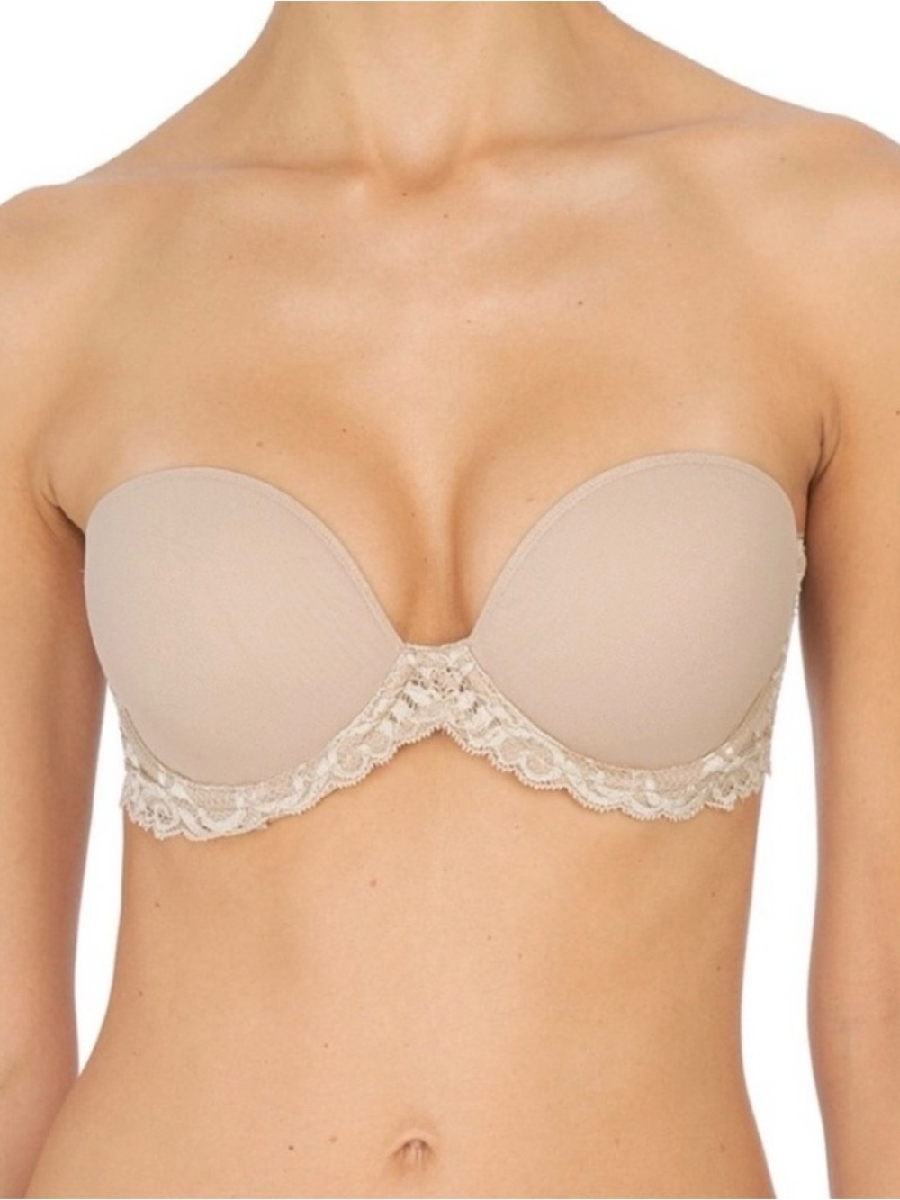32DD | Natori | Strapless Lace Underwire Bra - Beige